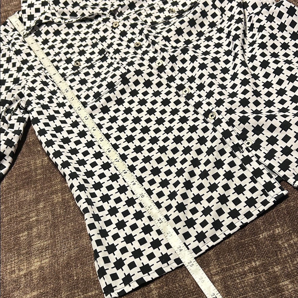 Notations Monochrome Checkered Blouse - image 3